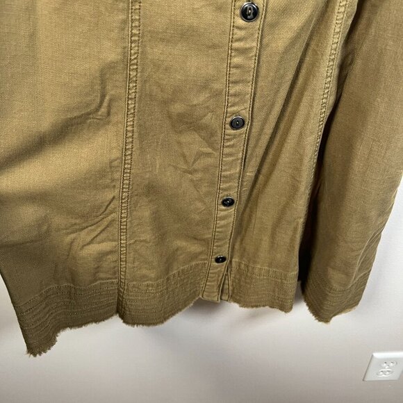 Anthropologie Pilcro Flutter-Sleeve Buttondown Tunic Dress Size Medium Green - Picture 6 of 10